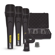(3 Pack) SKP Pro Audio PRO-33K Professional Dynamic Cardioid Microphones Kit