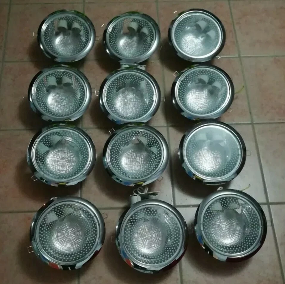 Set X 12 pezzi FARI FARETTO DA INCASSO A MOLLA ROTONDO  ( DOPPIA LAMP. E27)  - Immagine 3 di 3