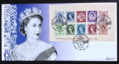 GB Bradbury 2003 Wilding Definitives M/Sheet on First Day Cover, Windsor S/H/S