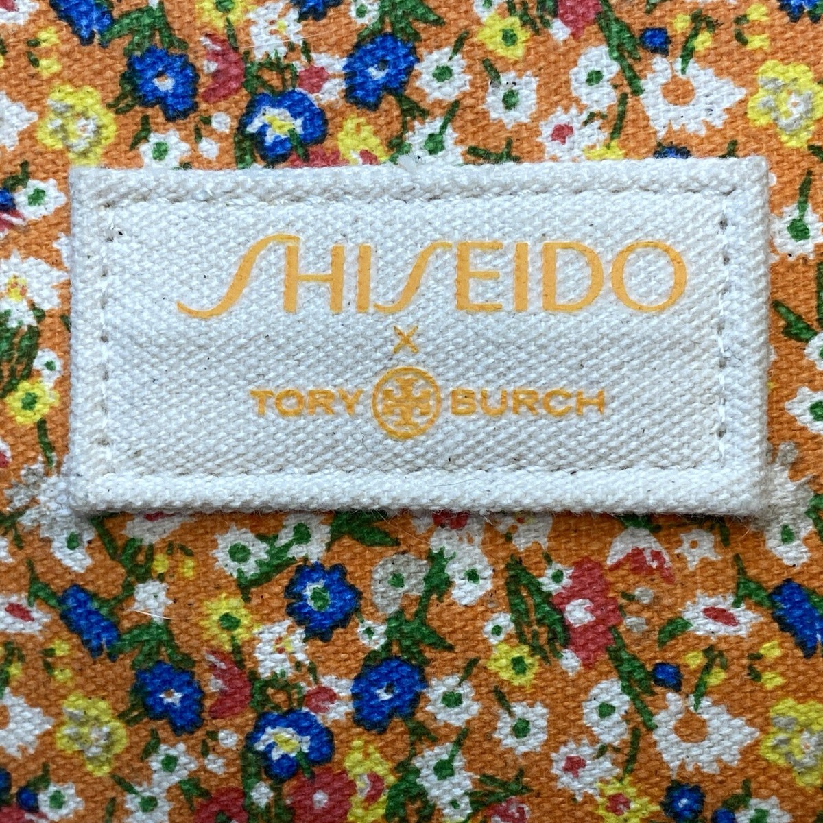Tory Burch メイクポーチ Tory Burch x Shiseido Orange Floral Cosmetic Makeup Bag