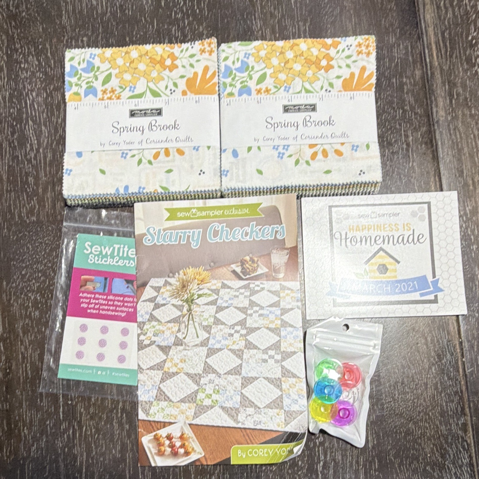 Moda Springbrook Quilt Kit Fat Quarter Shop Sew Sampler March 2024 Lot Moda Spring Brook Starry ...