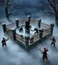 1:18 Scale Gothic Cemetery Terrain Cemetery Walls Gravestones Graveyard Bundle