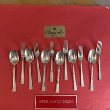 COUVERTS TABLE  12P CHRISTOFLE FR CONCORDE 20,5 CM  METAL ARGENTE TRÈS BEL ÉTAT