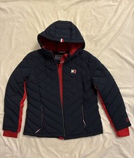 Tommy Hilfiger Womens Hooded Puffer Jacket Coat Navy Blue - Large Never Worn 