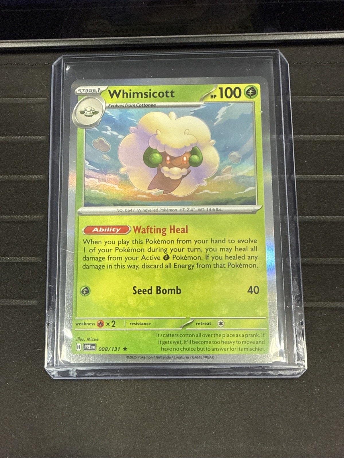 Whimsicott 008/131 Holo Prismatic Evolutions Pokémon NM/MINT