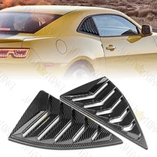 FIT 10-15 CHEVY CAMARO CARBON STYLE ABS SIDE WINDOW LOUVERS SCOOP COVER VENT