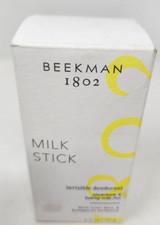 BEEKMAN 1802 Milk Stick Invisible Deodorant Aluminum Free Full Sz 2.5oz/75g NEW