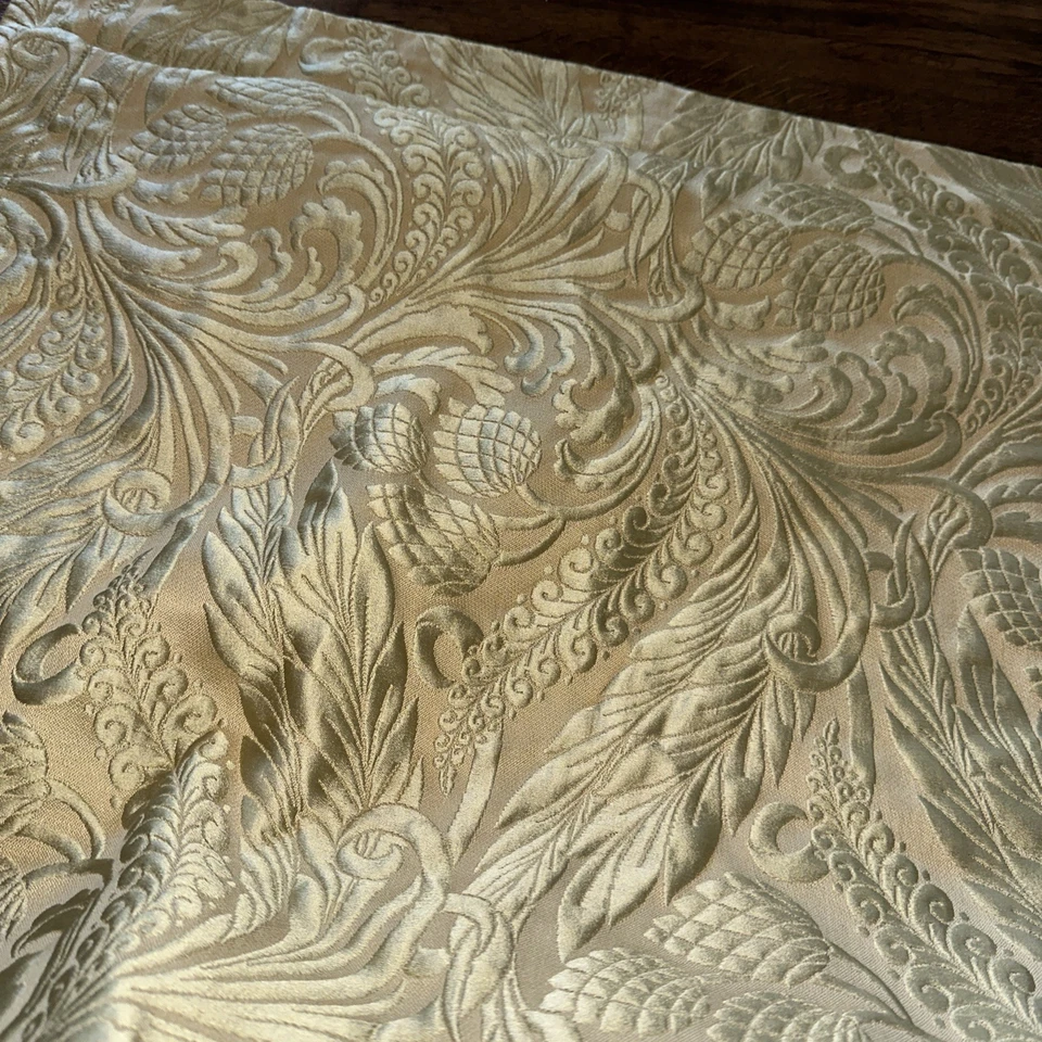 Винтажный жаккардовый цветочный евро декоративная подушка чехол 24 x 24 золото шелк бархат люкс - Изображение 3 из 4