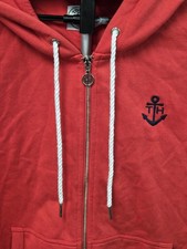 Tommy Hilfiger Womens Hoodie Large Full Zip Jacket Thumb Holes Anchor Logo