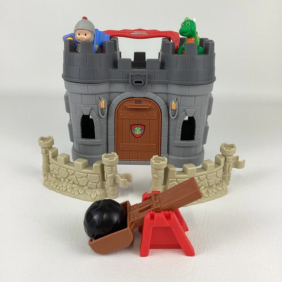 Fisher Price Little People Play N Go Castillo Juego Figuras Medievales Dragón Juguete Foto 2 de 4