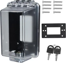 Baby Safety Outlet Cover Box-Key Lock for Much Better Toddler 1 Pack, black 