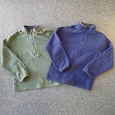Kathmandu PrimaLoft Bio Fleece Pullovers Pair Kids 8 Blue Green 1/4 Zip Outdoors