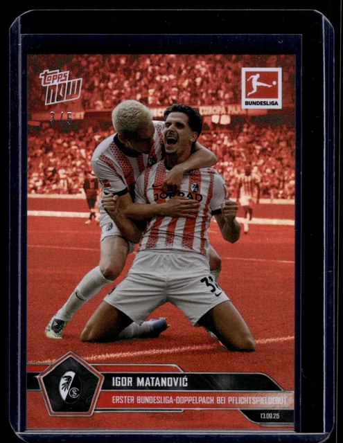 2025-26 Topps Now Bundesliga Red /5 #19 Igor Matanovic Erster Doppelpack