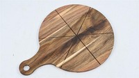Akazie Stil 2Er Set Pizzabrett Mit Griff, Akazie, 45X33X1,2 Cm