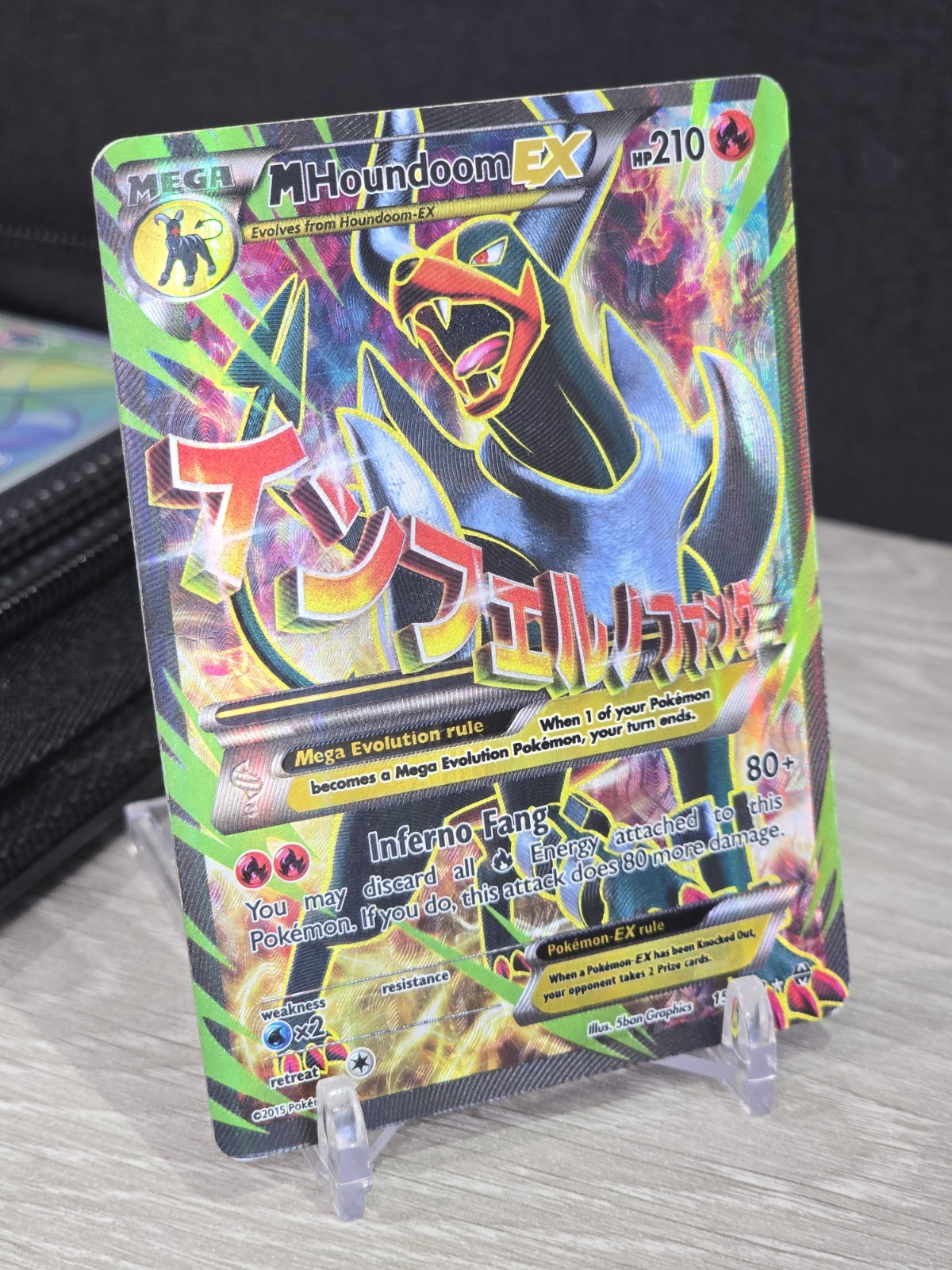 Pokémon Card M Houndoom EX 154/162 Ultra Rare Full Art Holo Breakthrough 2015