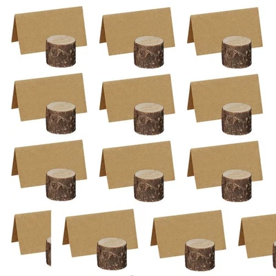 12 Sets Porte-notes En Bois Presse-papiers Porte-mémo Pour Bureau - Photo 1/4