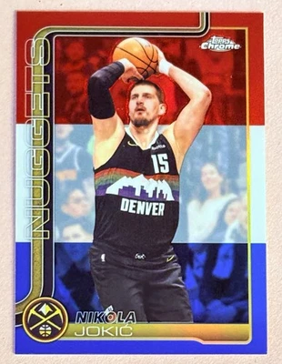2025-26 Topps Chrome Update - Nikola Jokić #12 Red White & Blue Refractor - Image 1 of 2