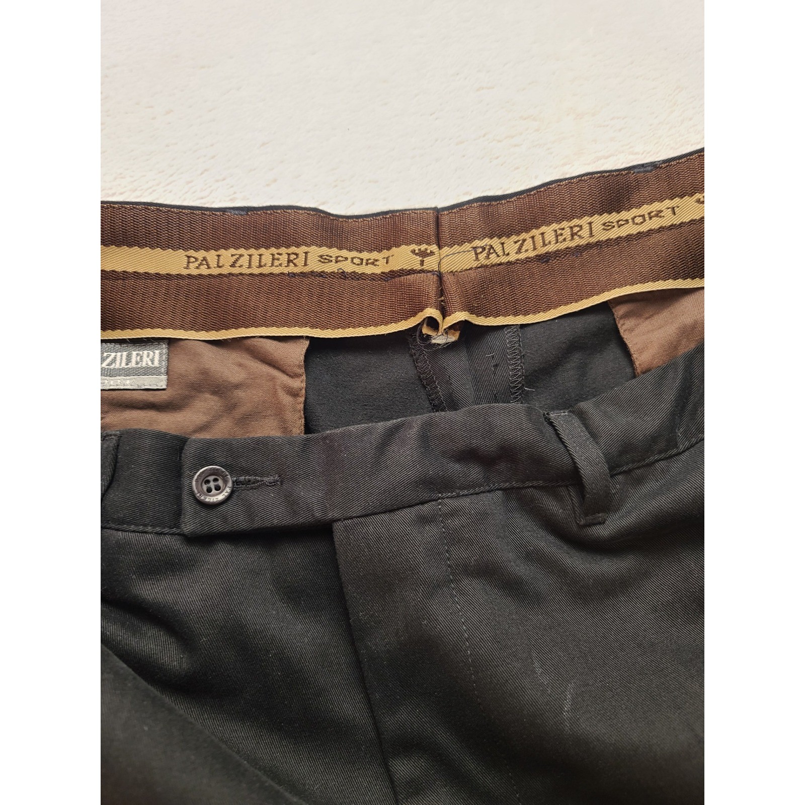 Pal Zileri Sport Trousers Pants Men's 38x28 56 IT Black Cotton Twill Flat Front image 9