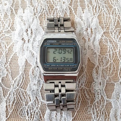 Vintage CITIZEN Men's Digital Watch DQ-6035 R8JN52 Working Japan Watch