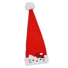 Hello Kitty Christmas Holiday Santa Red Beanie Hat Embroidered NWT