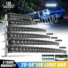 Slim 8 14 22 32 42 52" LED Light Bar Spot Flood Combo Driving Truck Offroad SUV