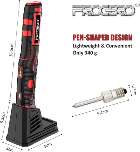 FrogBro Kit Saldatore cordless a Batteria, professionale, Aggiornato 11W LD006A- - Foto 4 di 7