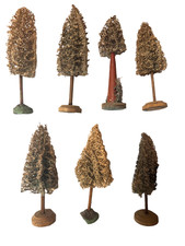 Erzgebirge originale uralte Luffa 7  Bäume ( Konvolut 2 )  Eisenbahn  Krippe