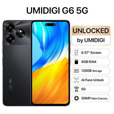 UMIDIGI G6 5G 6GB+128GB 6.57'' Dual SIM 50MP NFC Unlocked Android Smartphone