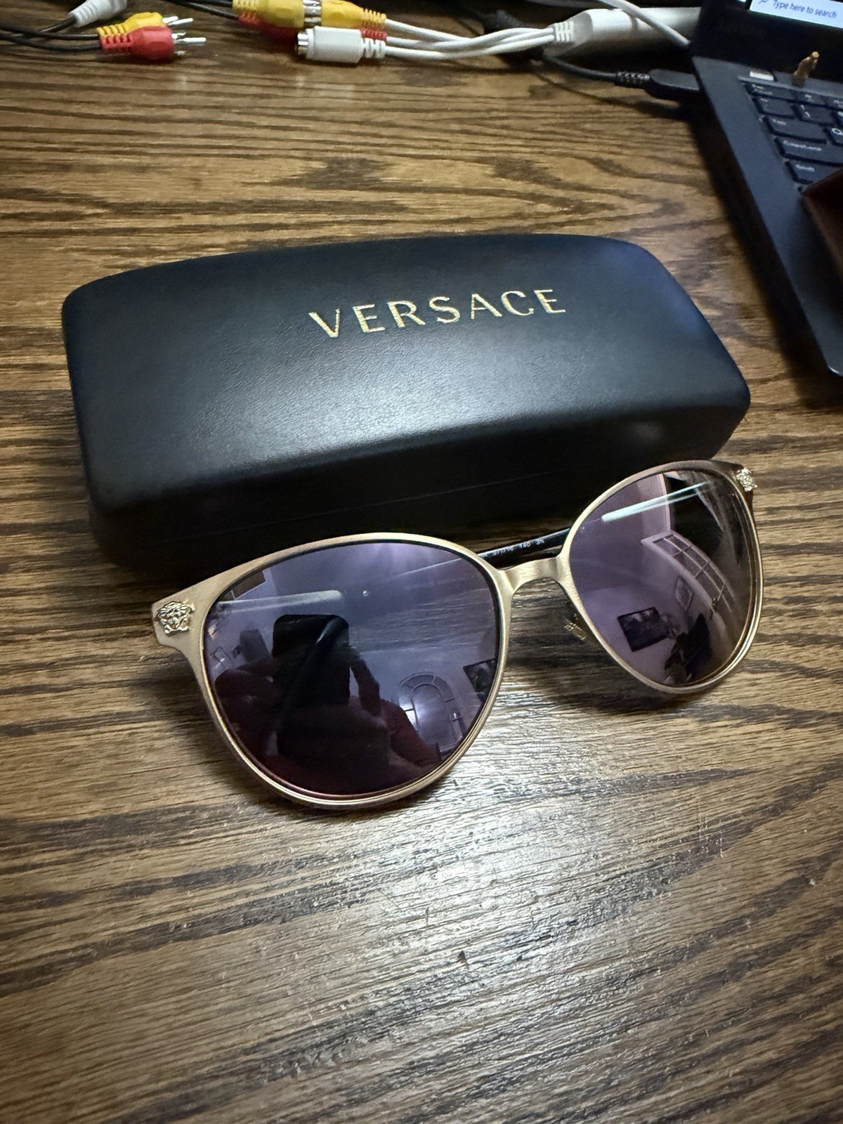 Versace 0VE 2168 14095R 57mm Womens Sunglasses Gold/Pink Metal Non-Polarized thumbnail 2