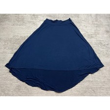 Bobeau Skirt Women M Navy Blue High-Low Asymmetrical Rayon Blend Made in USA