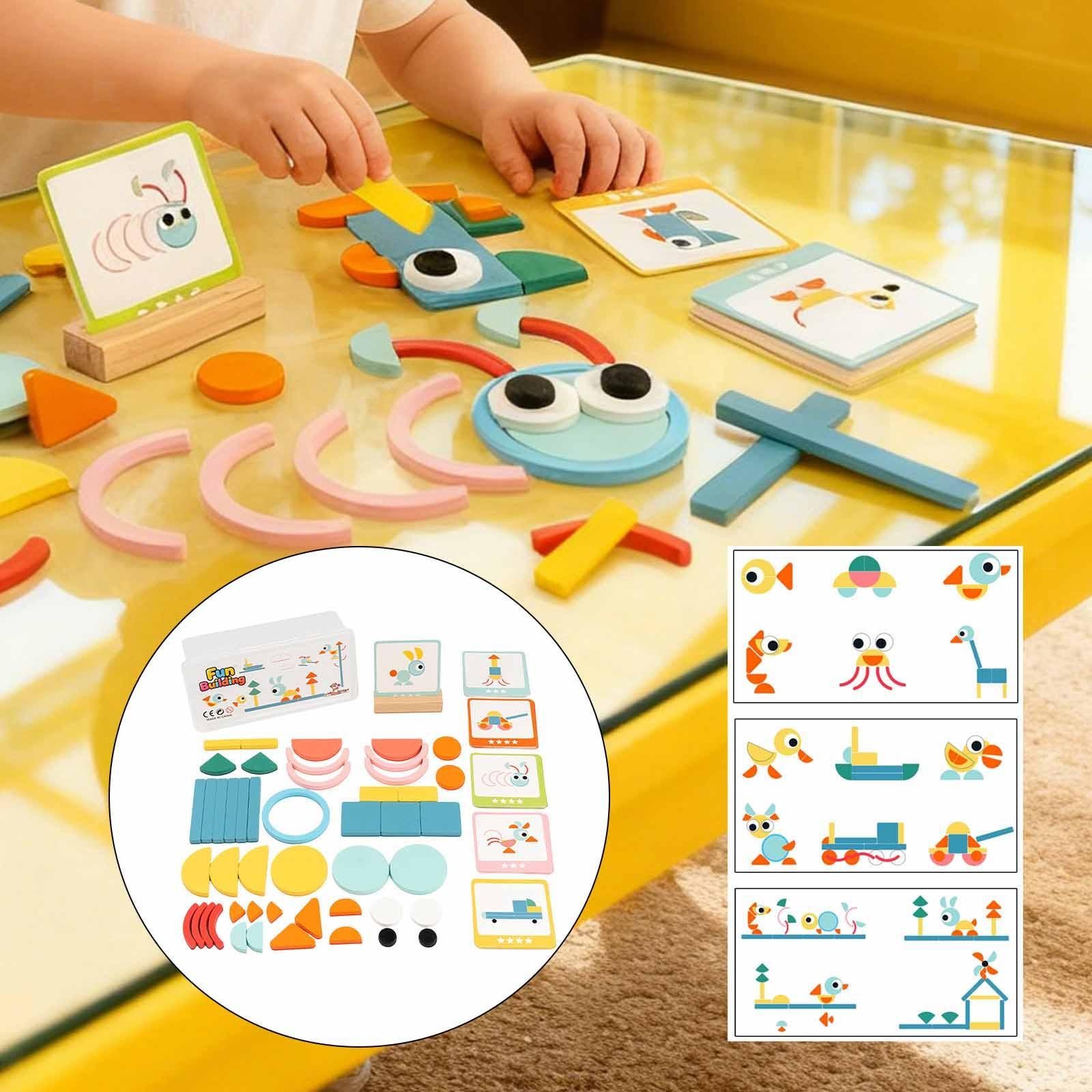 Holzbausteine – Brettspiel für Vorschulkinder: Farbsortier- und