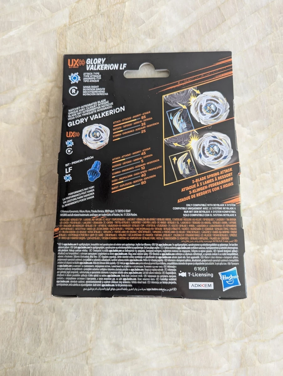 Beyblade X UX-20 Glory Valkerion LF Infinity Starter Pack Takara Tomy Nuevo