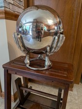 Stainless Steel Gazing Ball With Metal Hands Stand, Indoors or Outside, EC