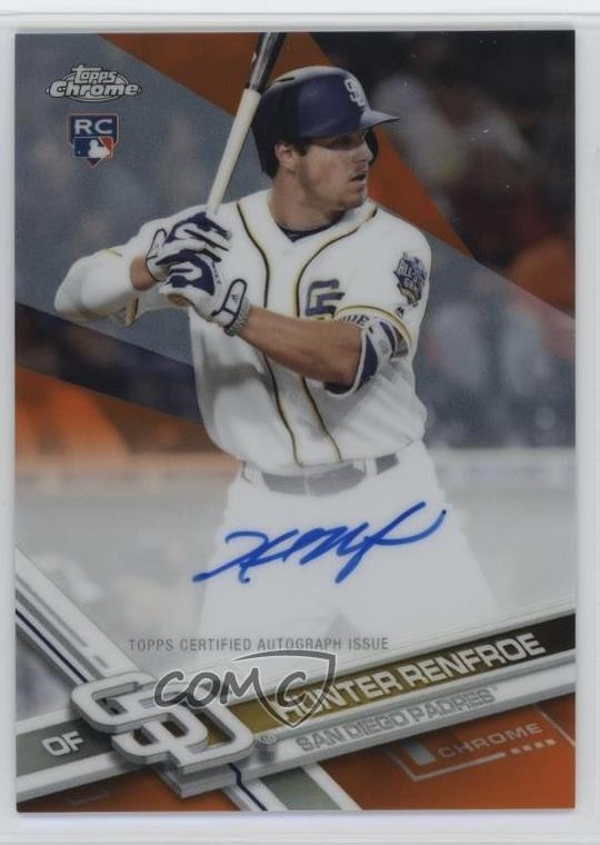 2017 Topps Chrome Rookie Orange Refractor /25 Hunter Renfroe #RA-HR Auto 03lu