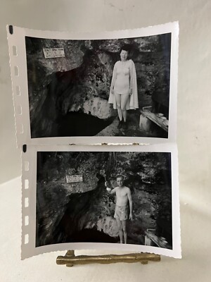 1950s Water Cave Men & Lady in Swim Suits DO NOT DRINK FROM DIPPER USE CUP