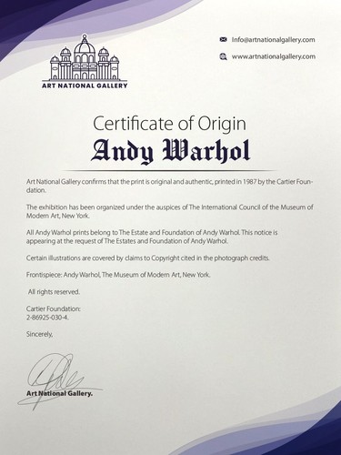 Andy Warhol, Original Print Hand-signed Litho + COA & Appraisal of $3,500. - Picture 9 of 12