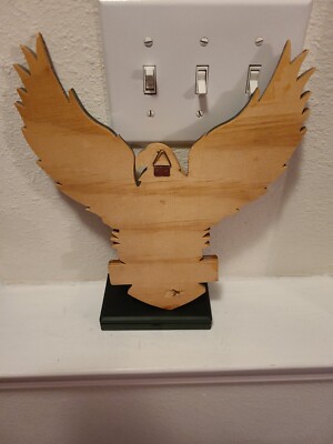 Harley-Davidson Motorcycle Wooden Eagle Wall Hanging 11 1/2