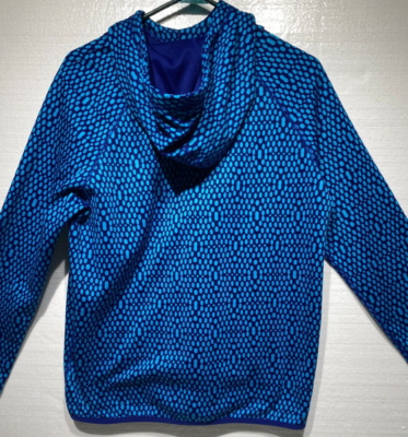 NIKE Therma-Fit Teal/Blue/Black Poca Dot Pattern Women's Hoodie SZ