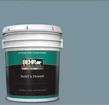Behr Premium Plus 5 Gal. #PMD-55 Silent Tide Semi-Gloss Exterior Paint & Primer