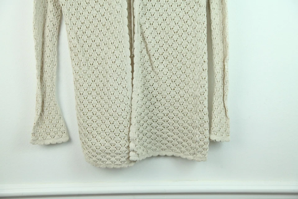 Cardigã de crochê Copper Key médio frente amarrada anos 90 cowgirl costeira boho Y2K Ramie - Imagem 4 de 4