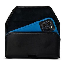 iPhone 14/13 Pro Fits OTTERBOX DEFENDER Black Leather Belt Case Executive Clip