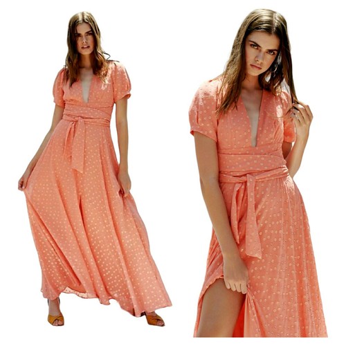 Free People Wanderer Maxi Dress 2 Coral 