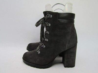 Sam Edelman Womens Size 8 M Gray Suede Laces Ankle Fashion Boots Bootie