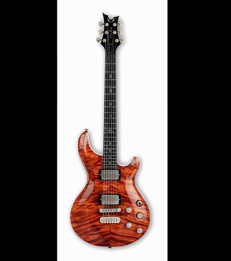 Electric Guitar Dean USA Hardtail Flamed Red Wood Top Made Electric Guitar Dean USA Hardtail Flamed Red Wood Top Made