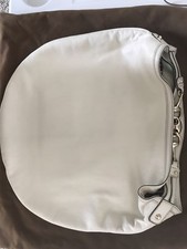 Authentic GUCCI White Horsebit Hobo Handbag