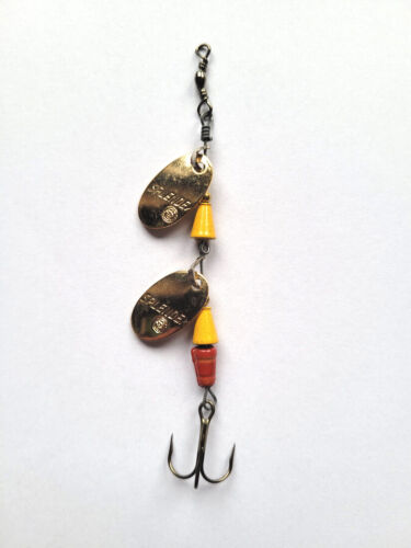 CUCCHIAINO ROTANTE PANTHER MARTIN SPLENDEX TANDEM TROTA BLACK BASS 4/6 GR RARO - Photo 5 sur 5