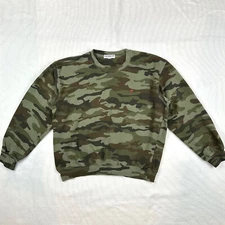 SUB URBAN Riot Women's Size M Med Green Camo Fleece Sweatshirt Long Sleeve Top