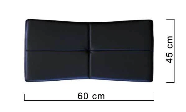 Pouf En Cuir Bauhaus Noir Sur Pied En Acier Inoxydable Qualité - Photo 3/4