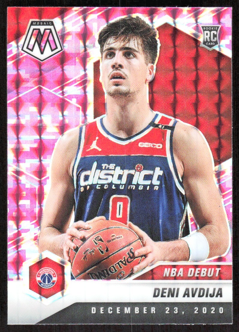 2020-21 177F Panini Mosaic NBA DEBUT Camo Pink PRIZM Deni Avdija Rookie