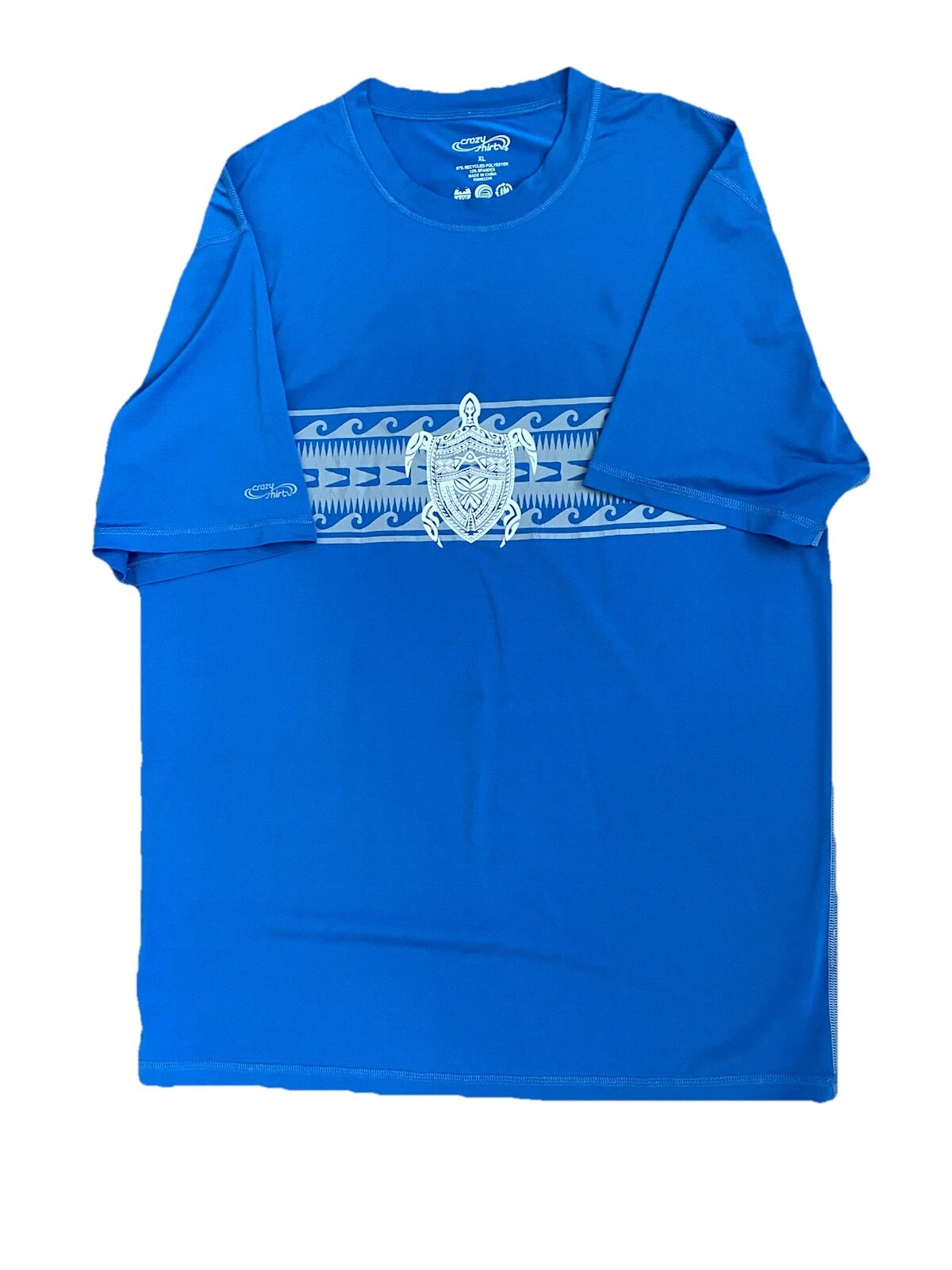 Crazy Shirt Hawaii Original Crew Neck S/S T-Shirt Teal Turtle Graphic Sz XL NWOT
